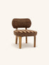BRINDISI - loungezetel - acacia hout - L 57,5 x W 62,5 x H 70 cm - aubergine