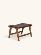 AOSTA - Hocker - Büffelleder - L 56 x W 41 x H 36 cm - Cognac