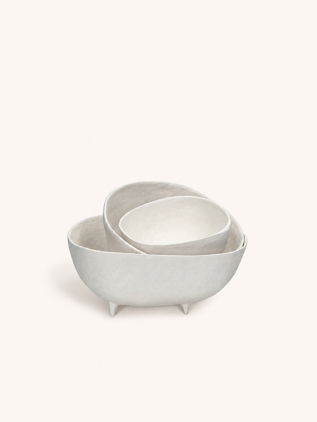 TRULLI - Set/3 Schalen - Aluminium - L 16/20/26 x W 15,5/21,5/27 x H 8/10/10 cm - Off-White