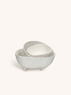 TRULLI - Set/3 Schalen - Aluminium - L 16/20/26 x W 15,5/21,5/27 x H 8/10/10 cm - Off-White