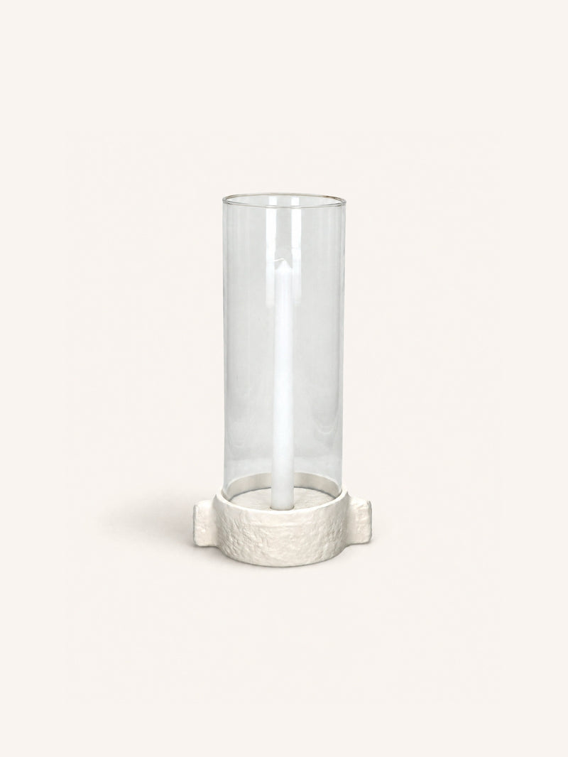 TRULLI - candle holder - aluminium - L 17 x W 12,5 x H 35 cm - off-white