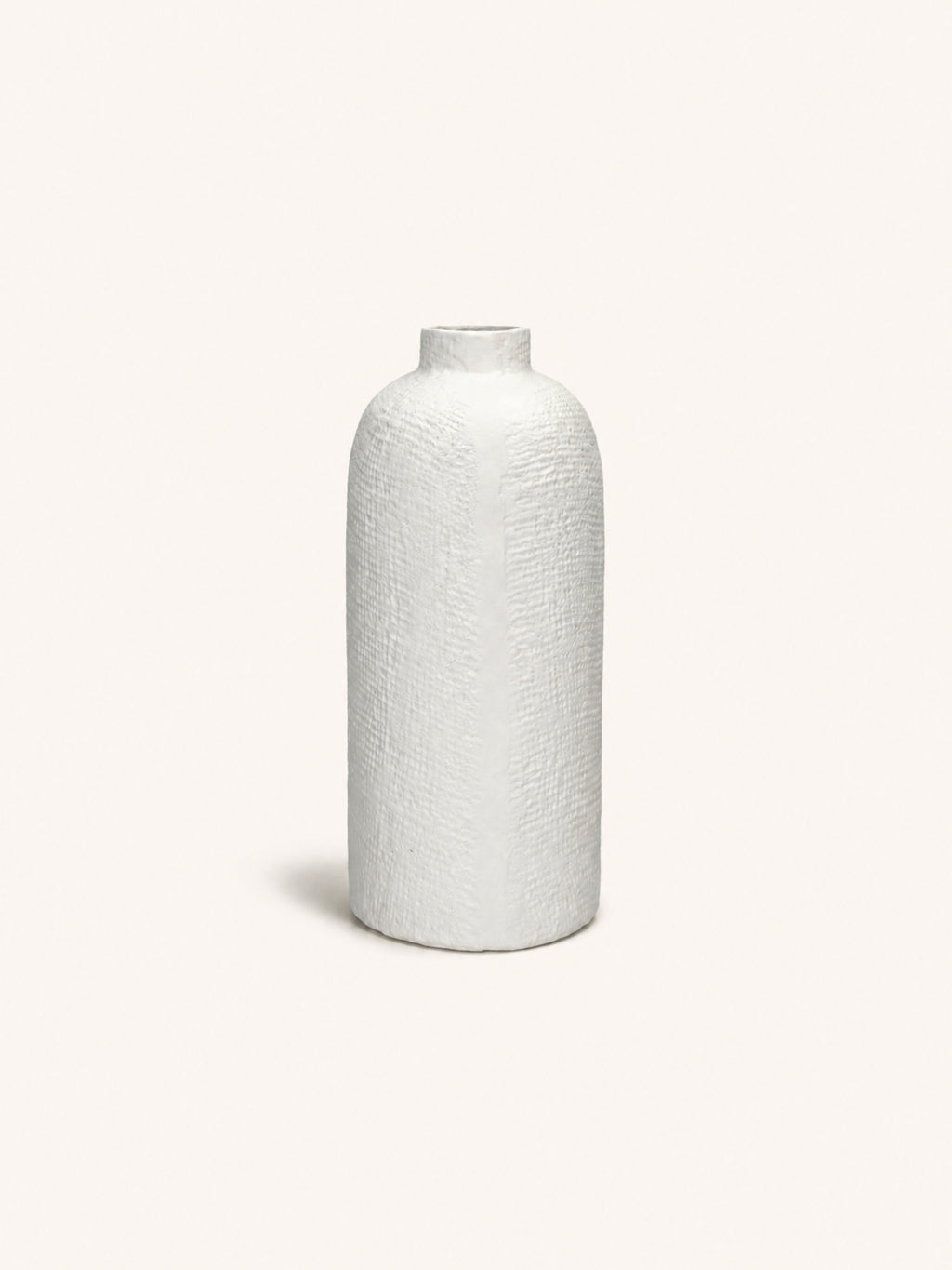 TRULLI - vaas - aluminium - DIA 14,5 x H 30 cm - gebroken wit
