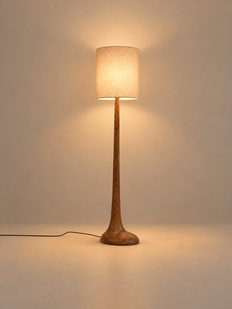 LILY - floor lamp - acacia wood - DIA 41 x H 153 cm - natural