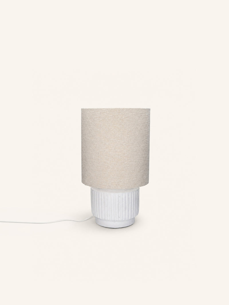 CORDOBA - table lamp - terracotta - DIA 25 x H 44 cm - white