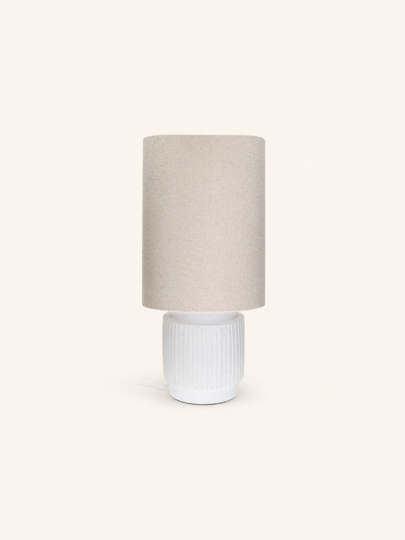 CORDOBA - table lamp - terracotta - DIA 32,5 cm x H 56,5 cm - white