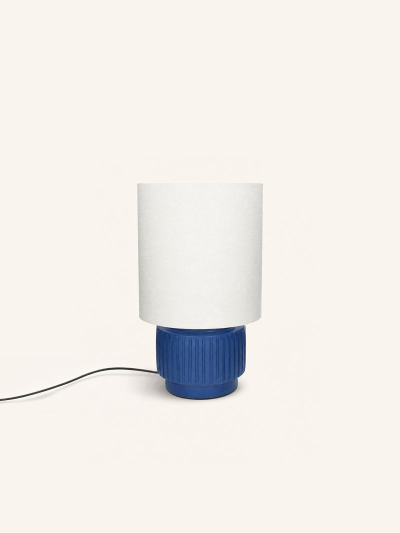 CORDOBA - table lamp - terracotta - DIA 32,5 x H 56,5 cm - blue