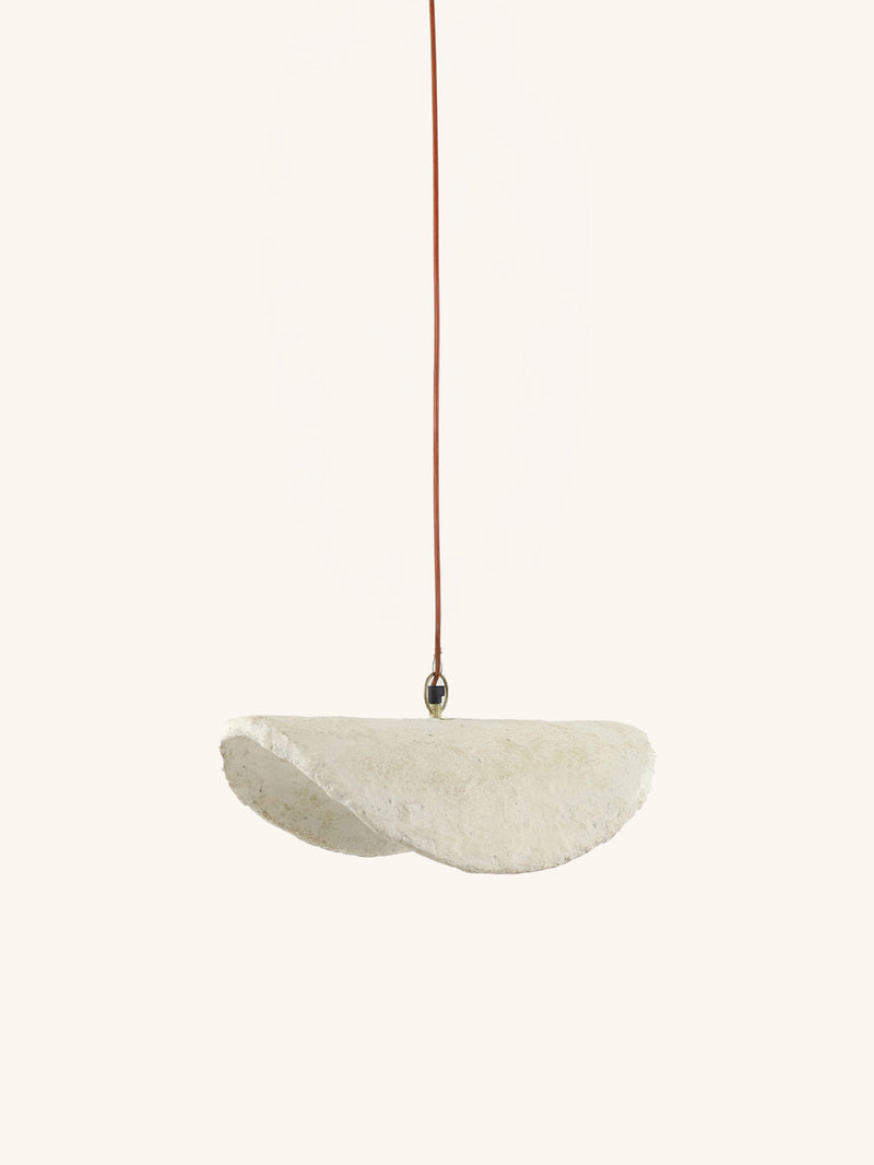 EIVISSA - pendant lamp - papier mâché - L 45 x W 30 x H 14 cm - beige