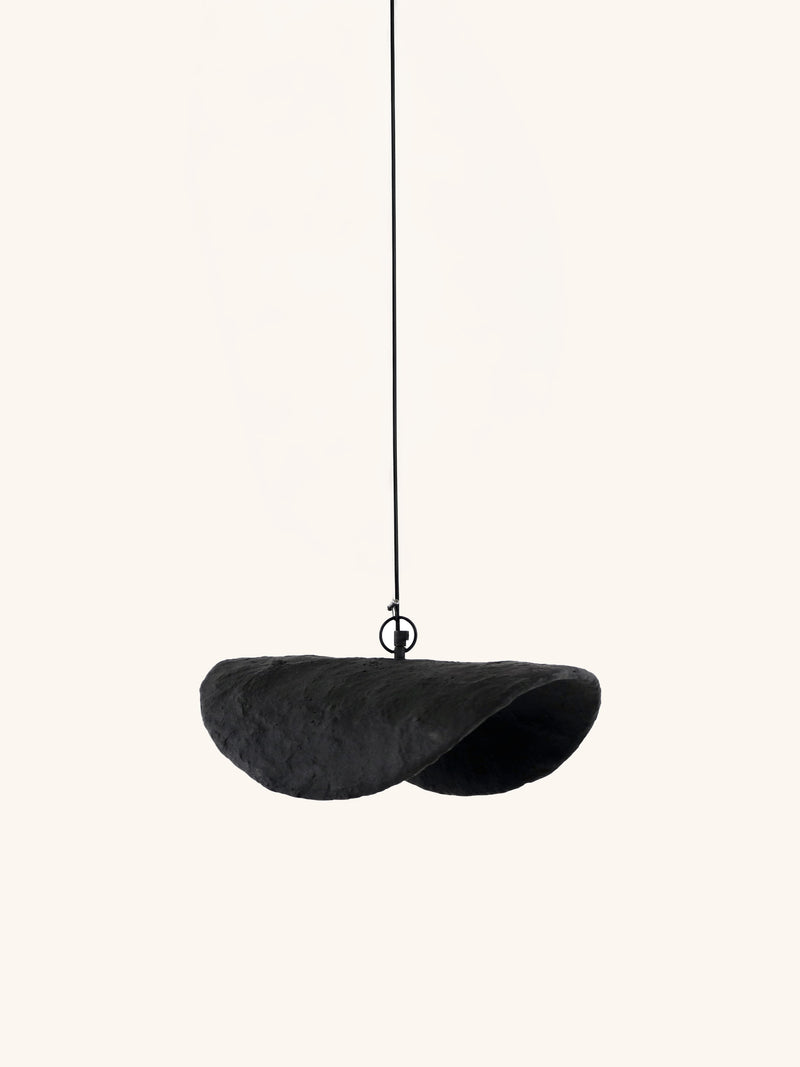 EIVISSA - pendant lamp - papier mâché - L 45 x W 30 x H 14 cm - black