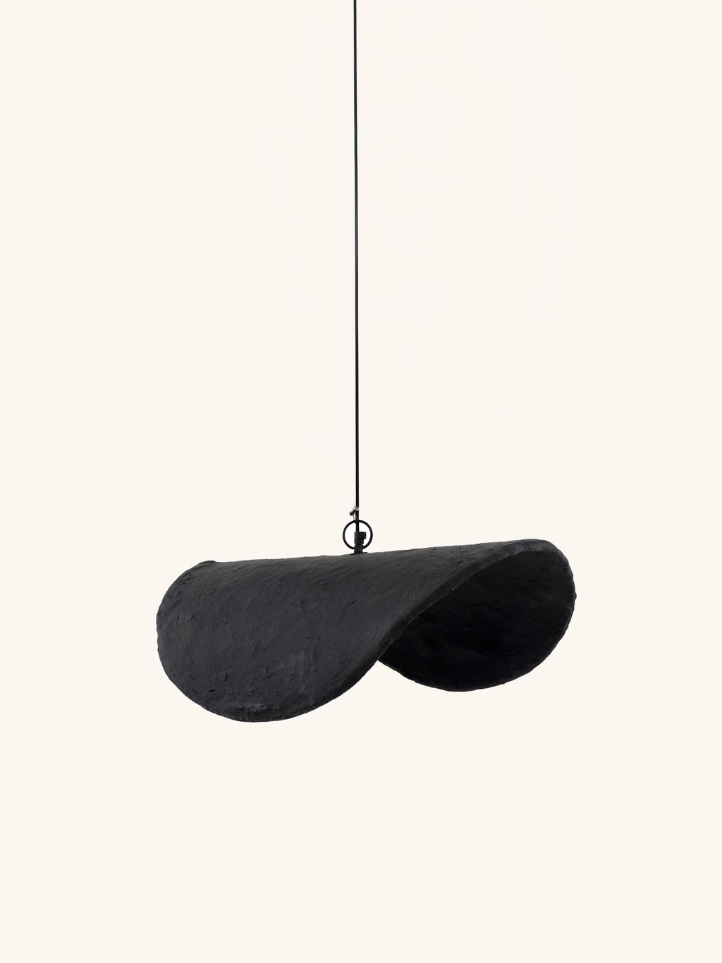 EIVISSA - pendant lamp - papier mâché - L 58 x W 43 x H 18 cm - black