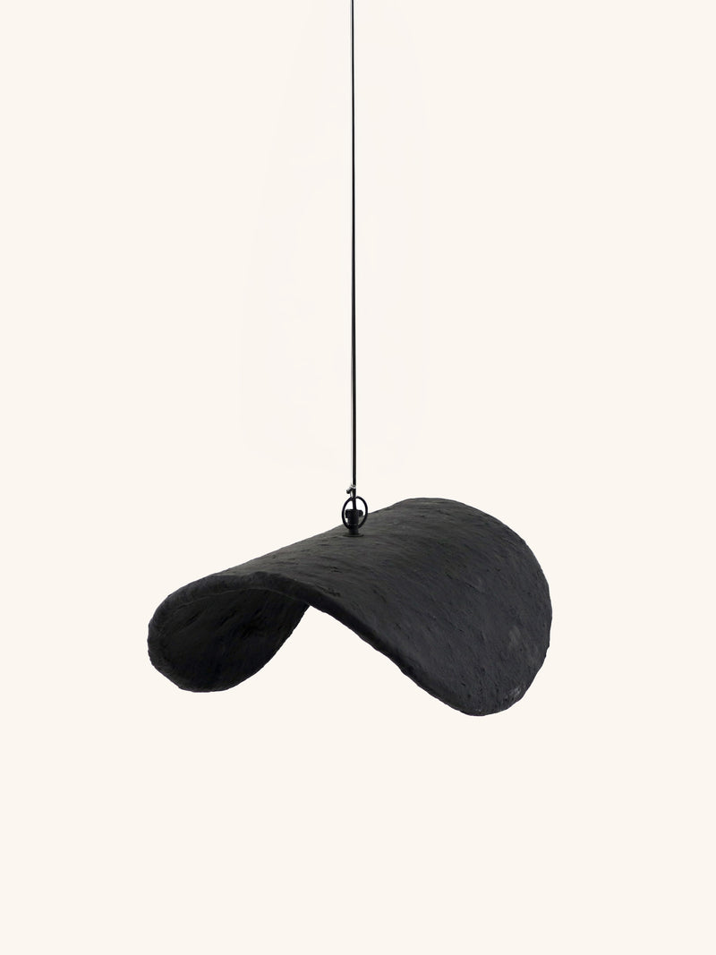 EIVISSA - pendant lamp - papier mâché - L 58 x W 43 x H 18 cm - black