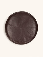RAMBO - cushion - leather - DIA 36 cm - brown