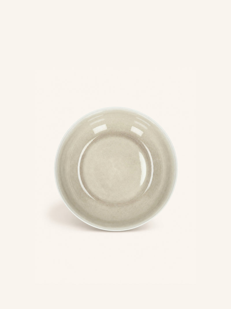 BISCOTTI - pastakom - porselein - DIA 22 x H 7 cm - grijs/beige