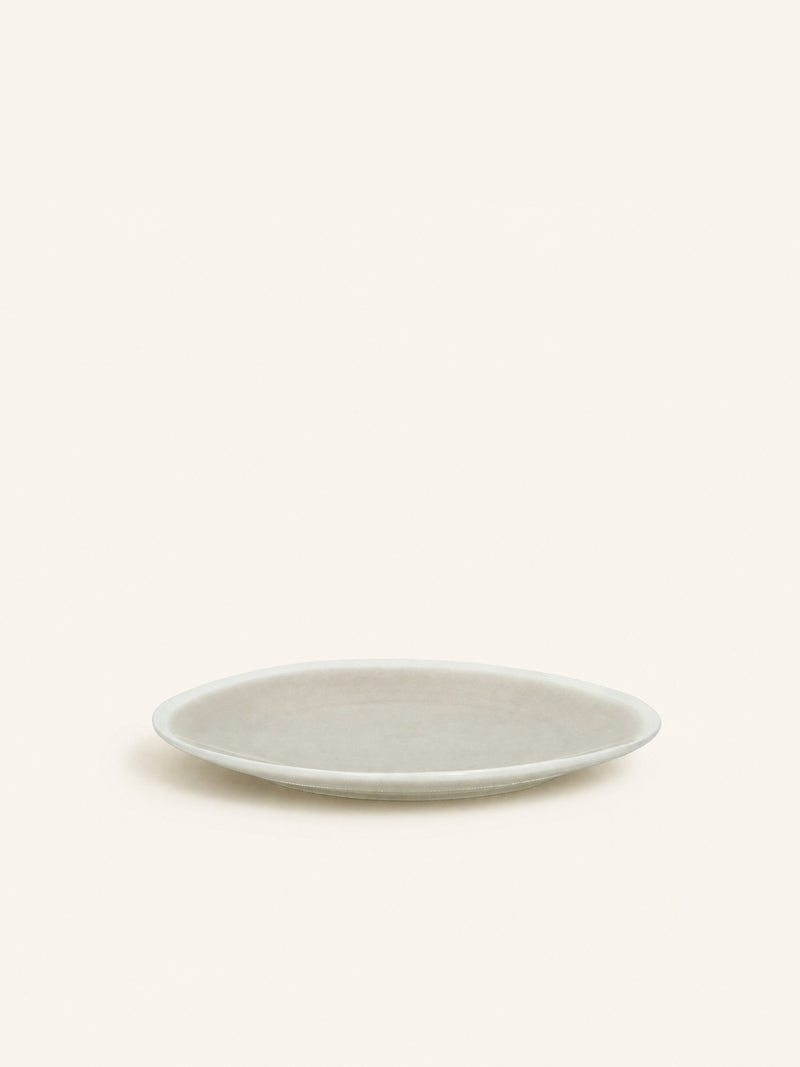 BISCOTTI - dessertbord - porselein - DIA 20 x H 2 cm - grijs/beige