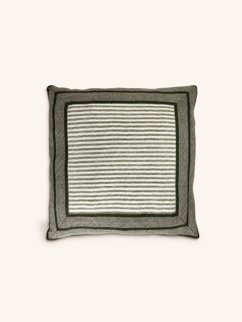 SAINT-TROPEZ - kussen - linnen - L 60 x W 60 cm - groen