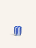CANNES - vaas/windlicht - glas - DIA 7 x H 8 cm - blauw