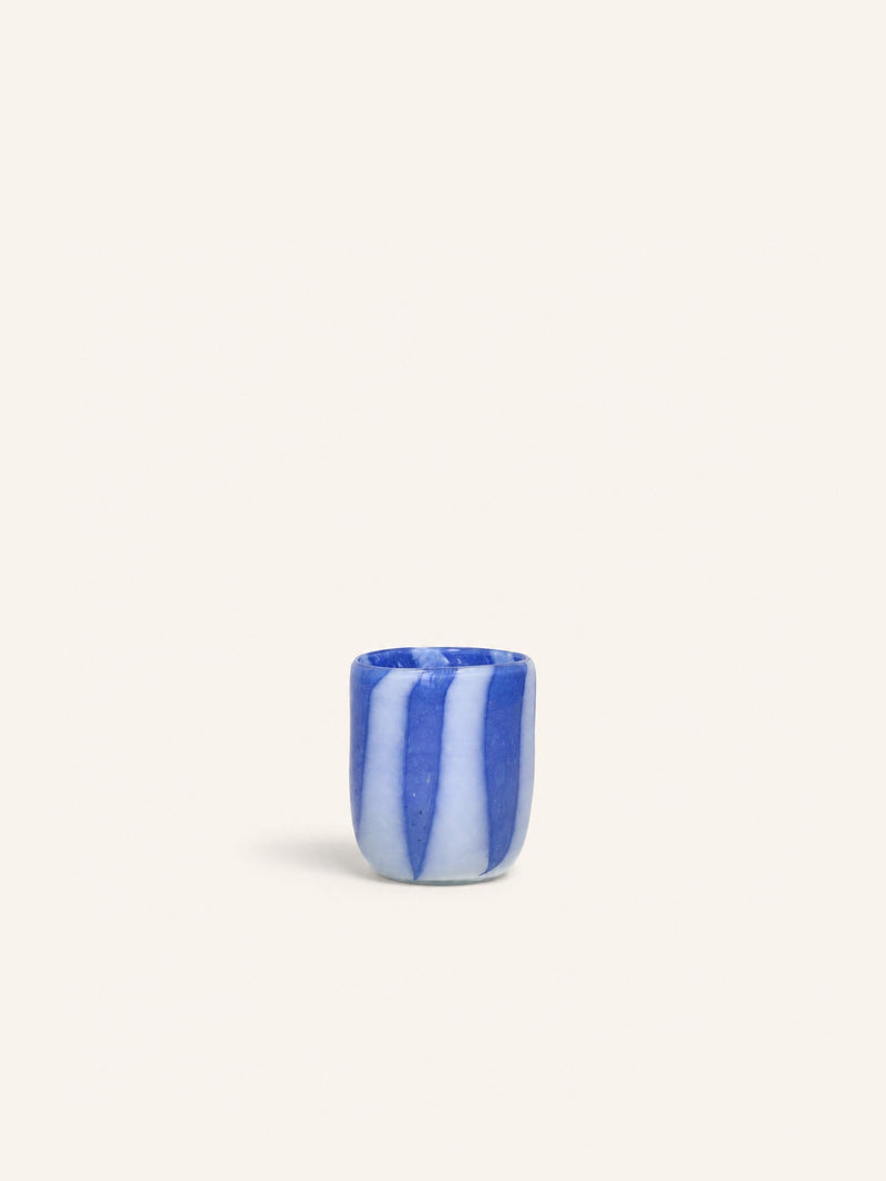 CANNES - vase/tealight holder - glass - DIA 7 x H 8 cm - blue