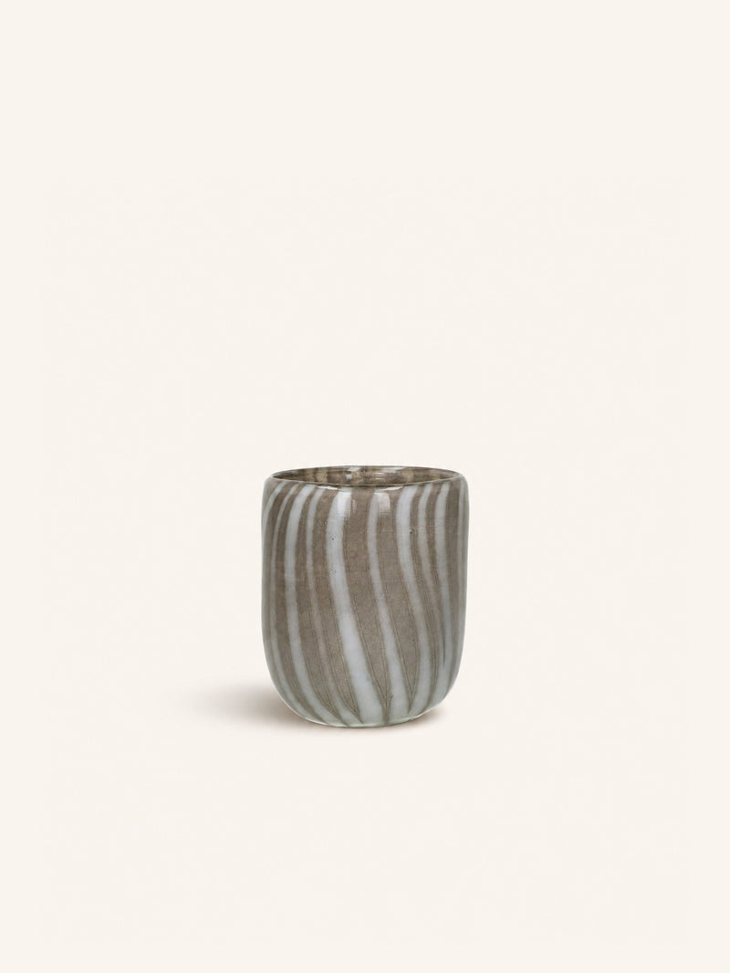 CANNES - vase/tealight holder - glass - DIA 9 x H 11 cm - grey