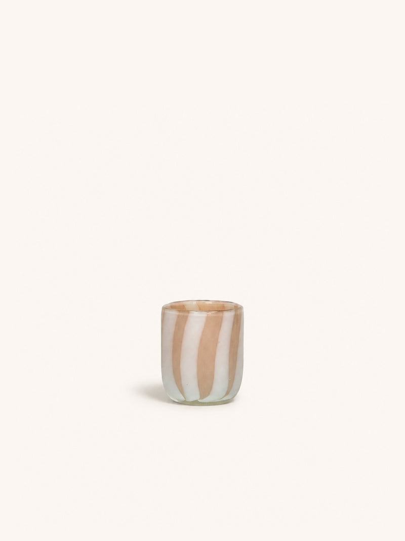 CANNES - vase/tealight holder - glass - DIA 7 x H 8 cm - ivory