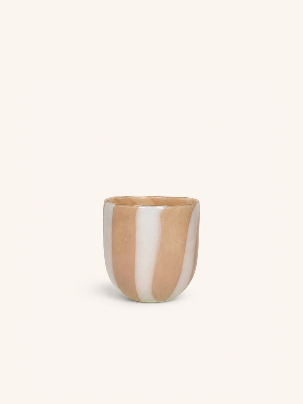 CANNES - Vase/Windlicht - Glas - DIA 13 x H 14,5 cm - Elfenbein