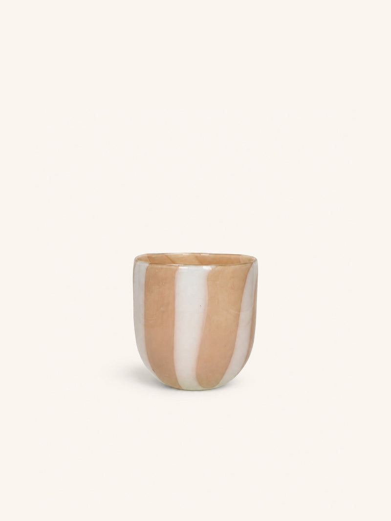 CANNES - vase/tealight holder - glass - DIA 13 x H 14,5 cm - ivory