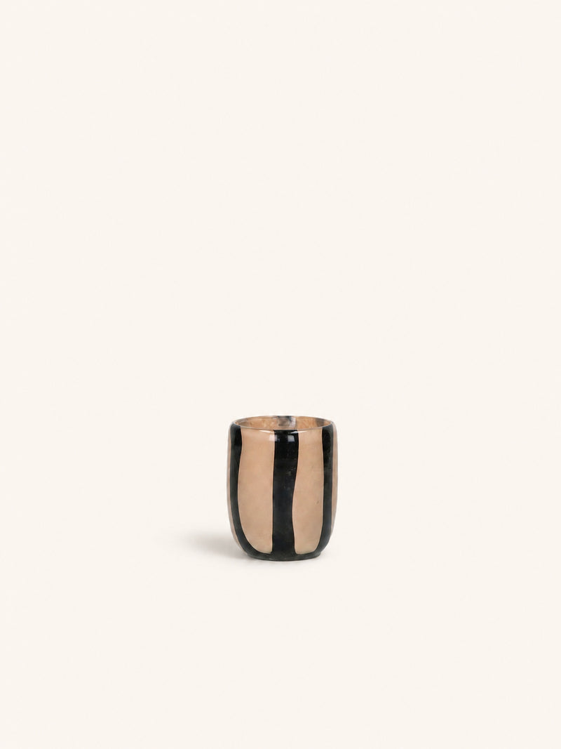 CANNES - vase/tealight holder - glass - DIA 7 x H 8 cm - ivory