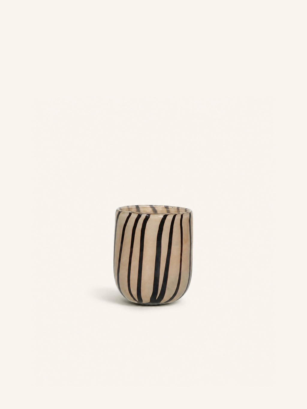 CANNES - vase/bougeoir - verre - DIA 9 x H 11 cm - ivoire