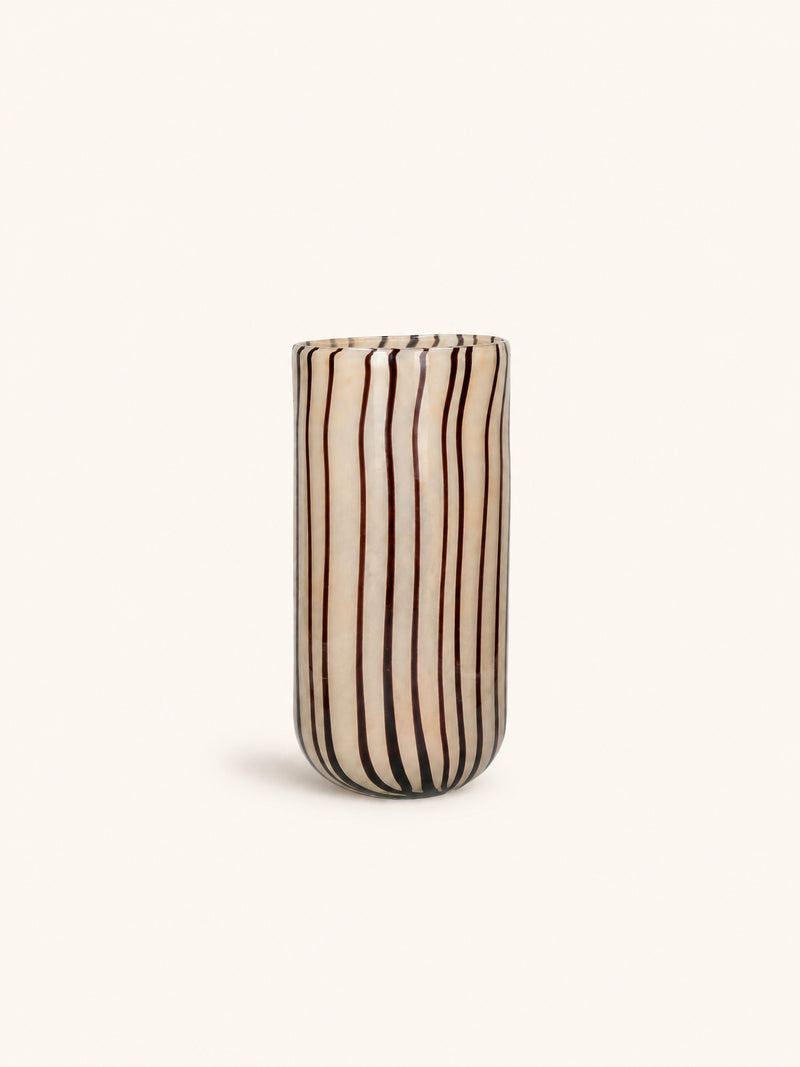 CANNES - vase/tealight holder - glass - DIA 16 x H 30 cm - ivory