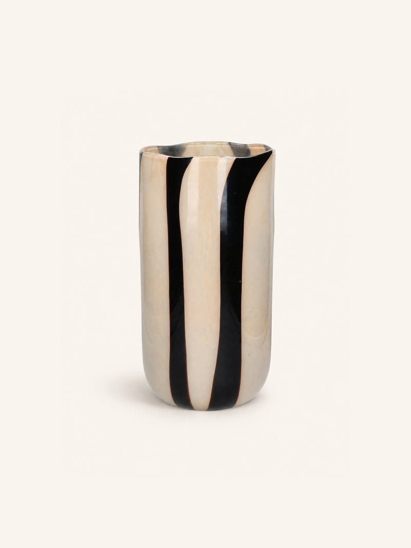 CANNES - vase/tealight holder - glass - DIA 19 x H 37 cm - ivory