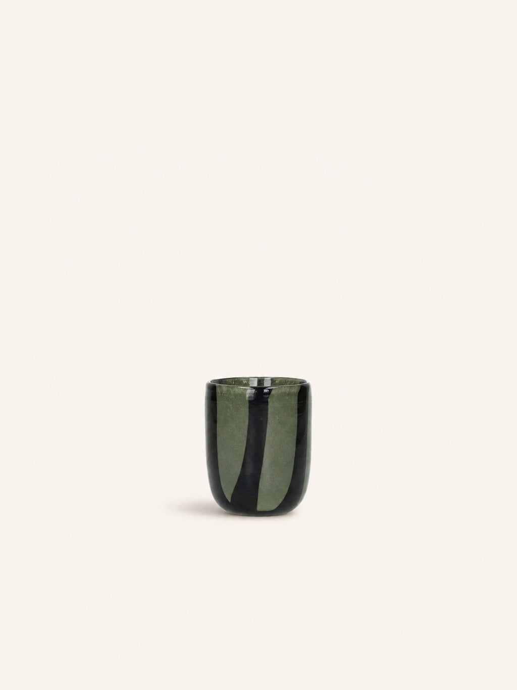 CANNES - vaas/windlicht - glas - DIA 7 x H 8 cm - kaki