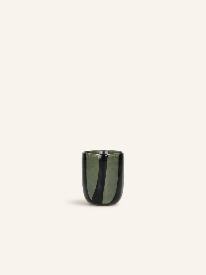 CANNES - vase/tealight holder - glass - DIA 7 x H 8 cm - khaki