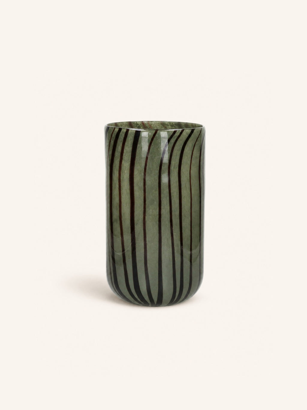 CANNES - vase/tealight holder - glass - DIA 16 x H 30 cm - khaki