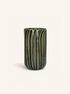CANNES - vase/tealight holder - glass - DIA 16 x H 30 cm - khaki