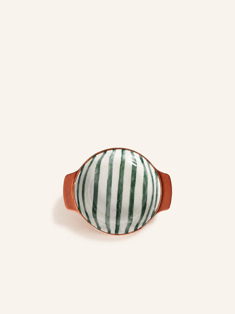 MYKONOS - ovenschotel/kom - porselein - DIA 12,3 x H 4 cm - groen