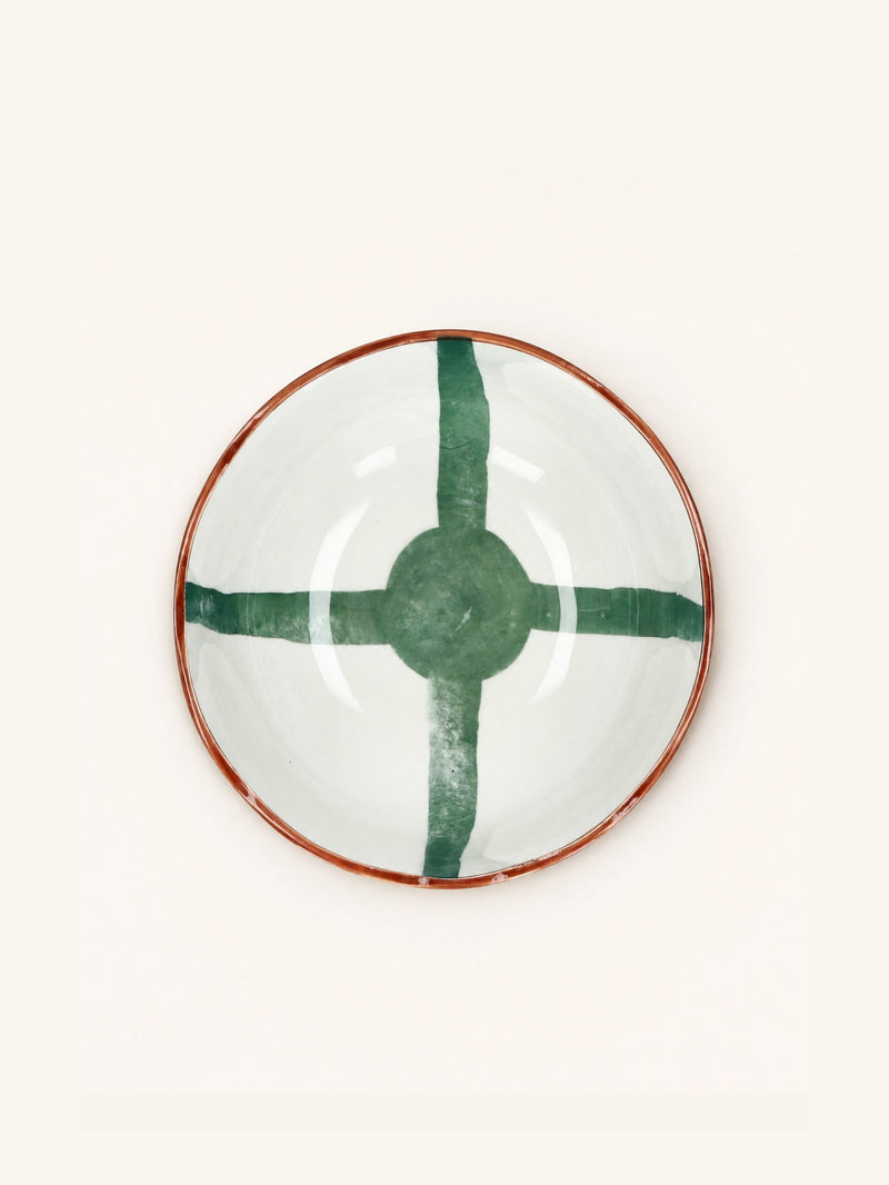 MYKONOS - pokébowl - porselein - DIA 20 x H 9,5 cm - groen