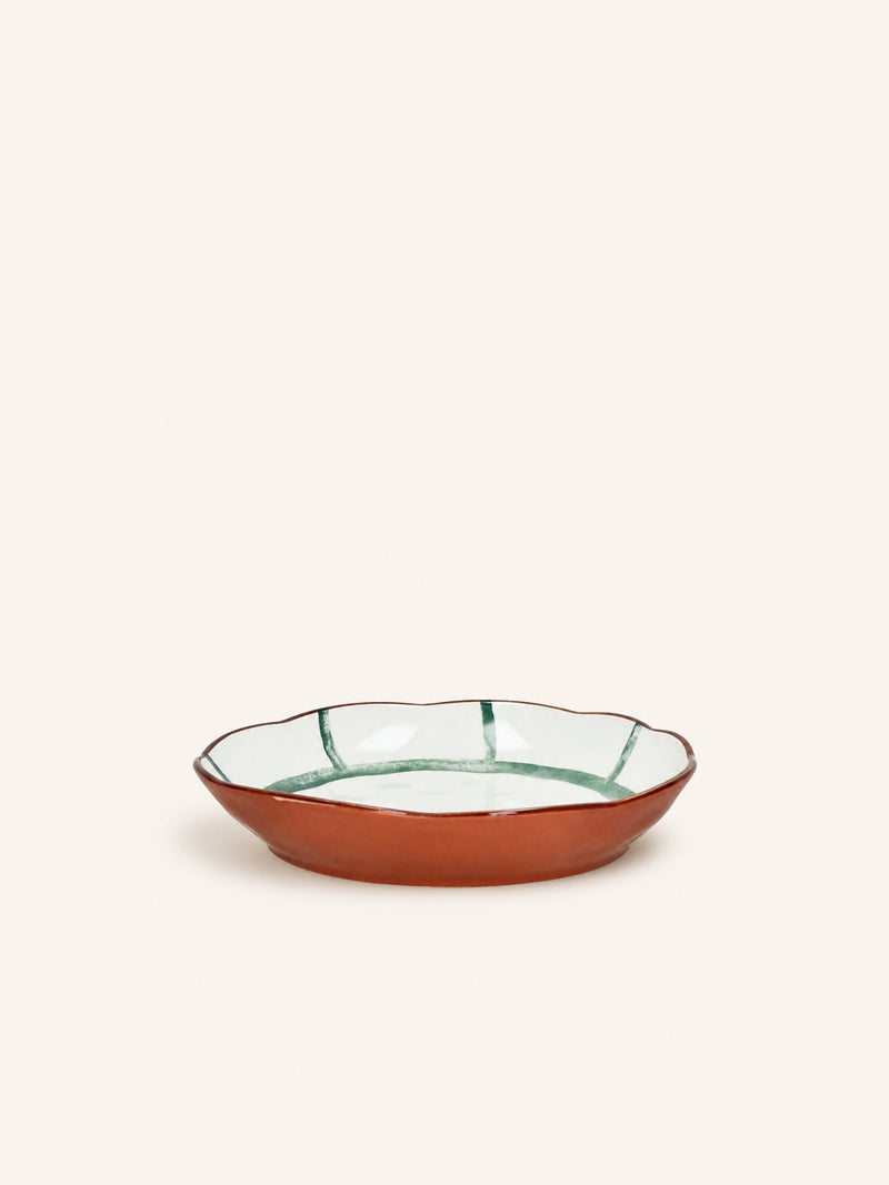 MYKONOS - diep bord - porselein - DIA 20 x H 3,5 cm - groen