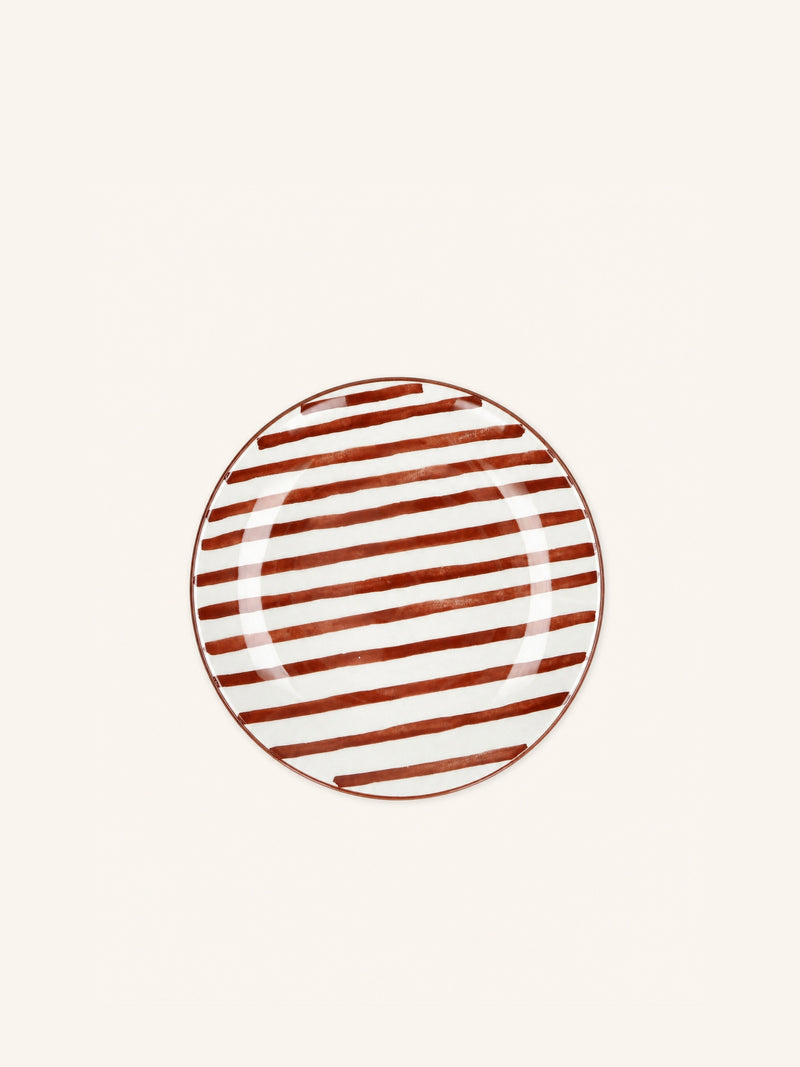MYKONOS - dessert plate - porcelain - DIA 20,3 x H 2 cm - rust