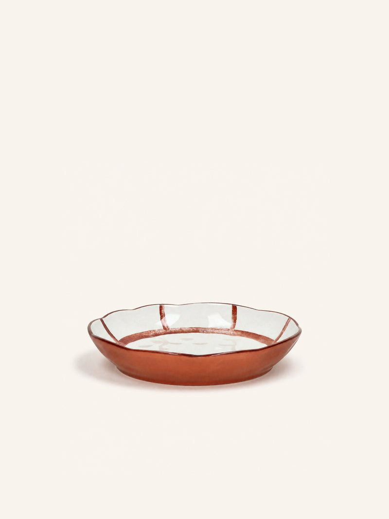 MYKONOS - diep bord - porselein - DIA 20 x H 3,5 cm - roest