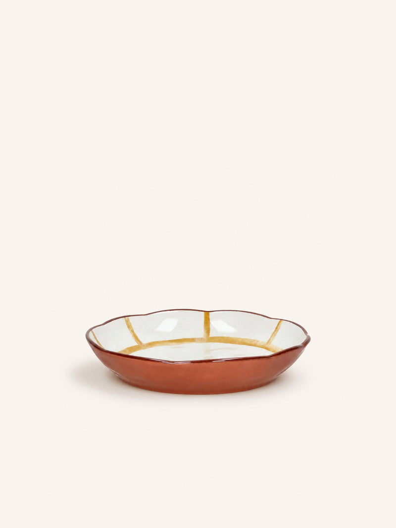 MYKONOS - diep bord - porselein - DIA 20 x H 3,5 cm - geel