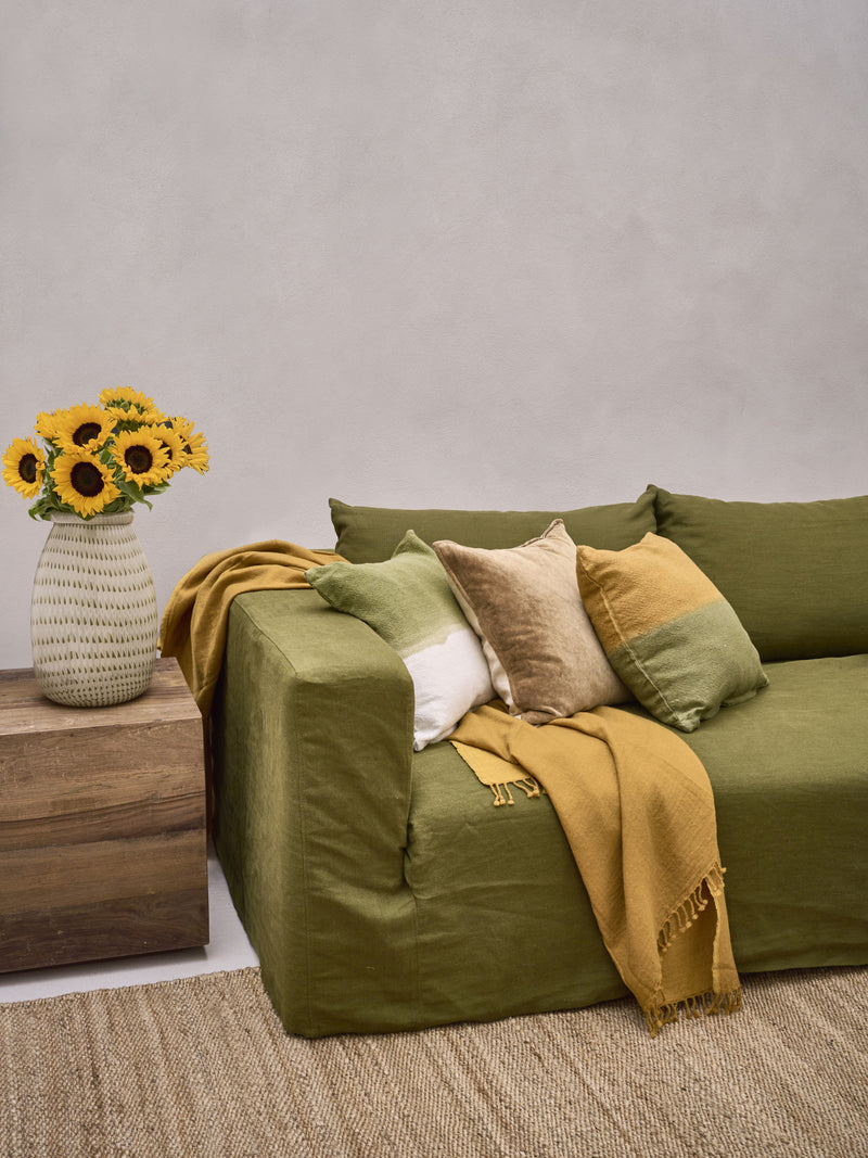 ALPHA OPPOSITES - cushion - linen - L 45 x W 45 cm - camel