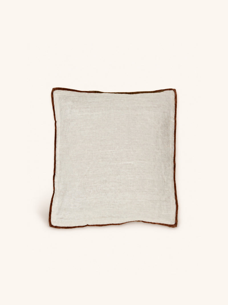 ALPHA OPPOSITES - cushion - linen - L 45 x W 45 cm - cinnamon