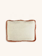 ALPHA BORDERS - Kissen - Leinen - L 60 x W 40 cm - Zimt