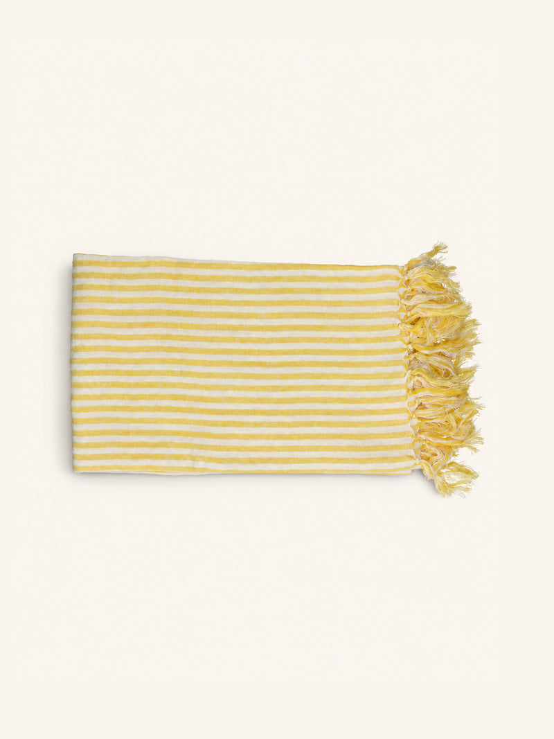 SAINT-TROPEZ - throw/tablecloth - linen - L 170 x W 130 cm - yellow