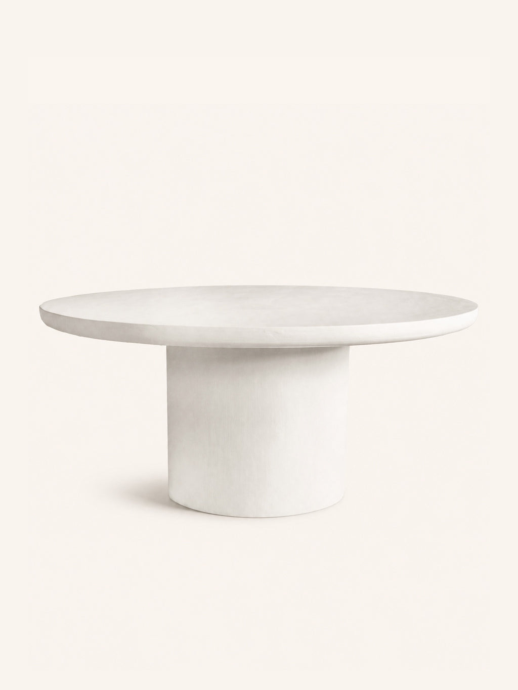 PIASTRO - table - enduit à la chaux - DIA 150 x H 68 cm - blanc cassé