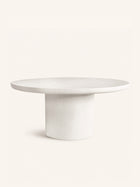 PIASTRO - table - enduit à la chaux - DIA 150 x H 68 cm - blanc cassé