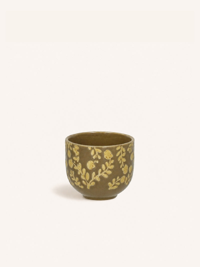 ROMANCE - beker 12CL - porselein - DIA 7 x H 6 cm - komijn