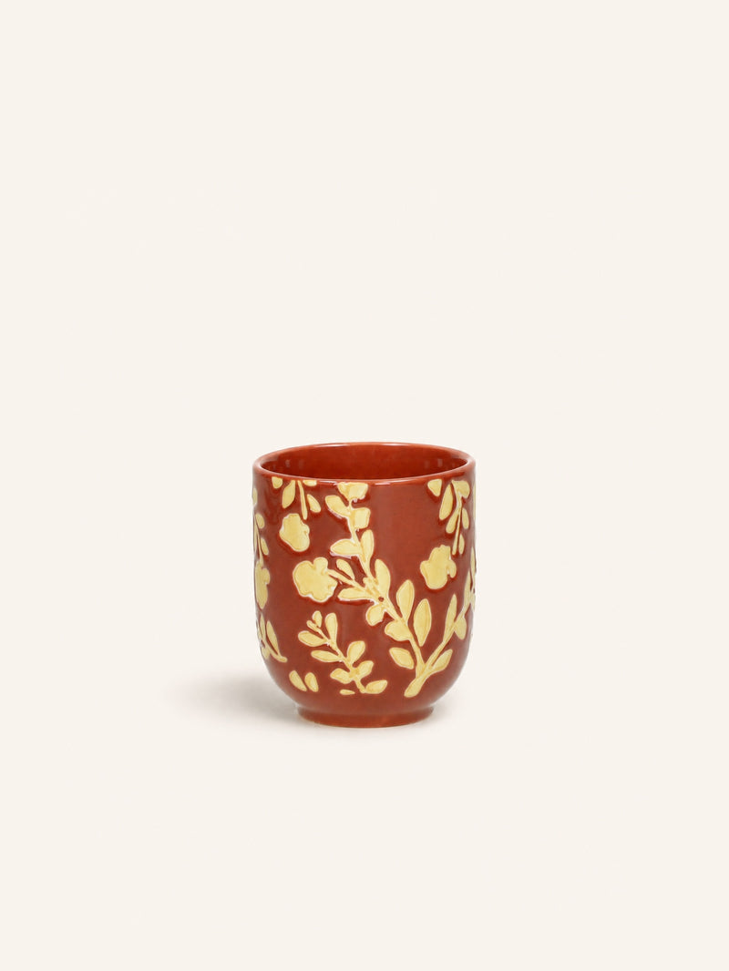 ROMANCE - beker 12CL - porselein - DIA 7 x H 8 cm - paprika