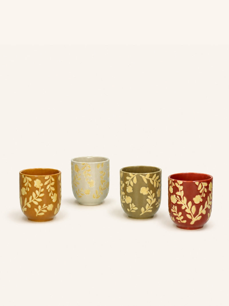 ROMANCE - beker 12CL - porselein - DIA 7 x H 8 cm - paprika