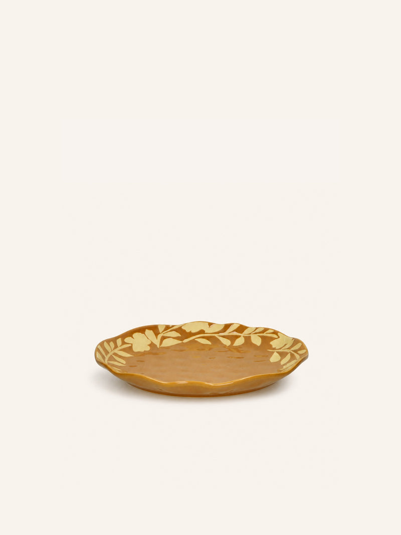 ROMANCE - dessertbord - porselein - DIA 20,3 x H 2 cm - safraan