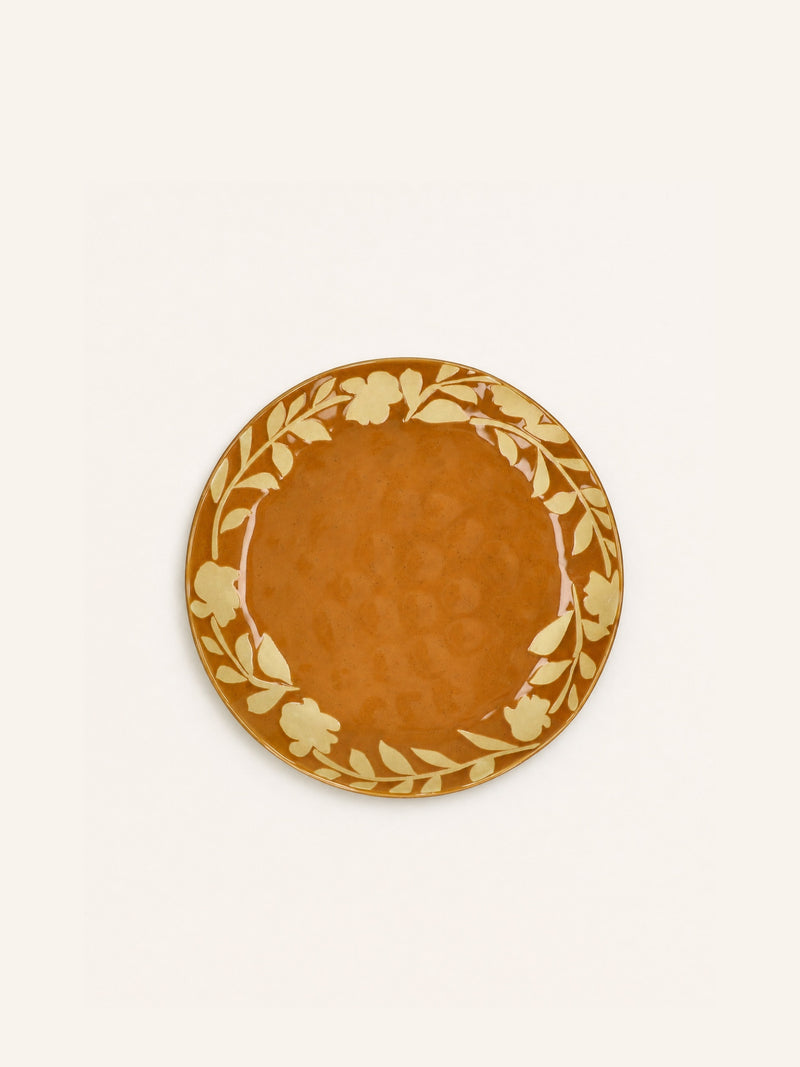 ROMANCE - dessertbord - porselein - DIA 20,3 x H 2 cm - safraan