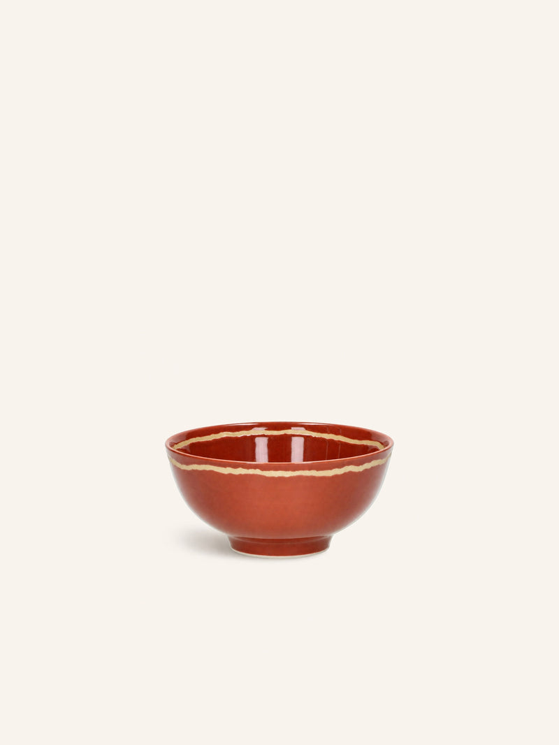ROMANCE - soepkom - porselein - DIA 15 x H 7 cm - paprika